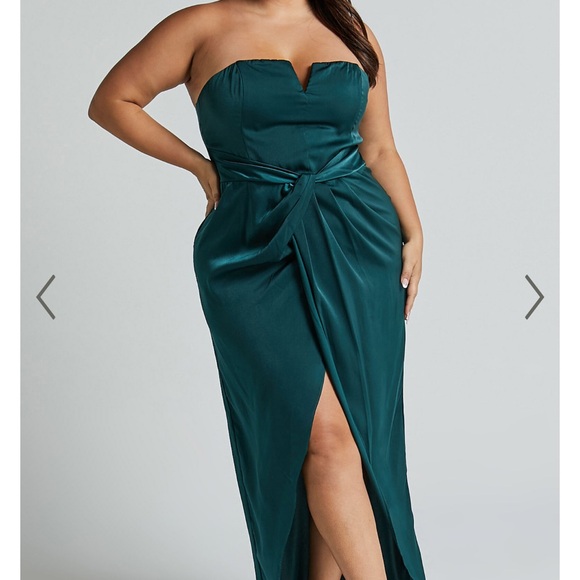 ShowPo Strapless Midi Dress - Emerald - Picture 5 of 6